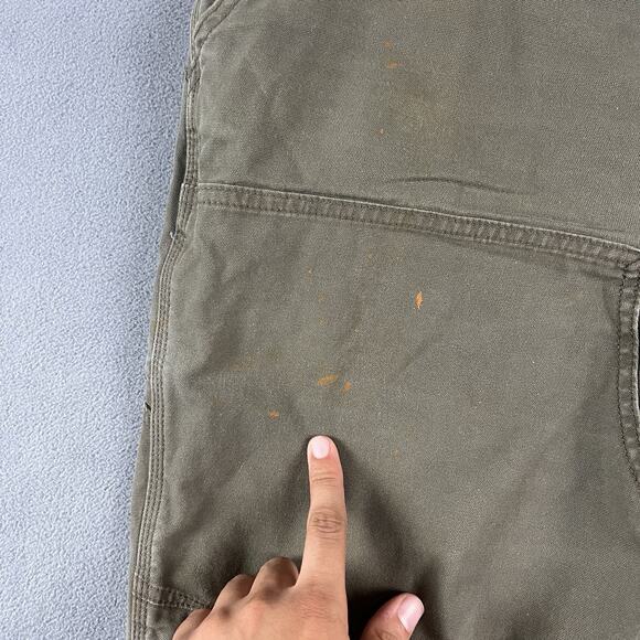 Carhartt Pants Mens 36X28 Moss Green Carpenter Double Knee Distressed Workwear - Picture 5 of 11